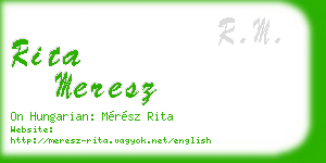rita meresz business card